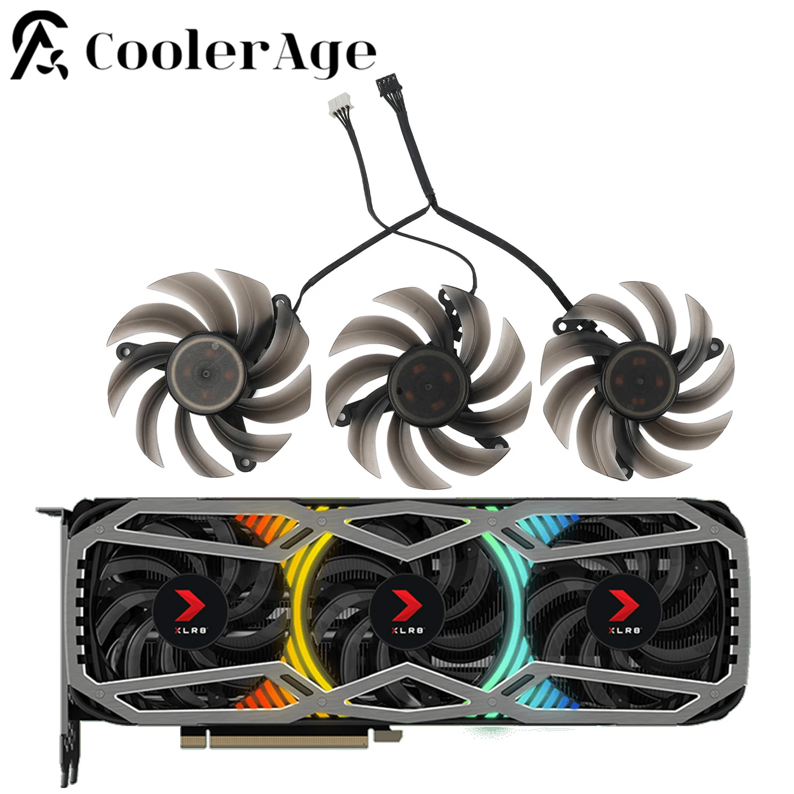 82MM TH8015S2H-PCC01 GPU Fan For PNY RTX 3070 3070Ti 3080 3080Ti 3090 XLR8 Gaming REVEL EPIC-X RGB Triple Video Card Cooler Fan