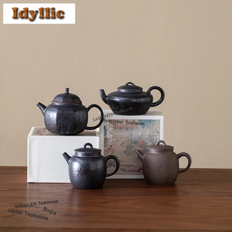 

Железная ржавчина, глазурь, грубая керамика, чайник, эстетический чайник, горшок для заварки чая, чайник с шариковым отверстием, подарки для чайной церемонии Дахунпао
