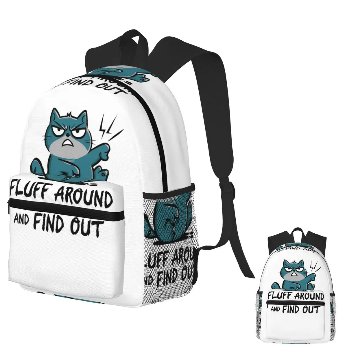 

Grumpy Cat Vibes Angry Kitty Attitude Tee Student Backpack School Bag Hiking Travel Daypack for Men Women Bookbag Shoulder Bags