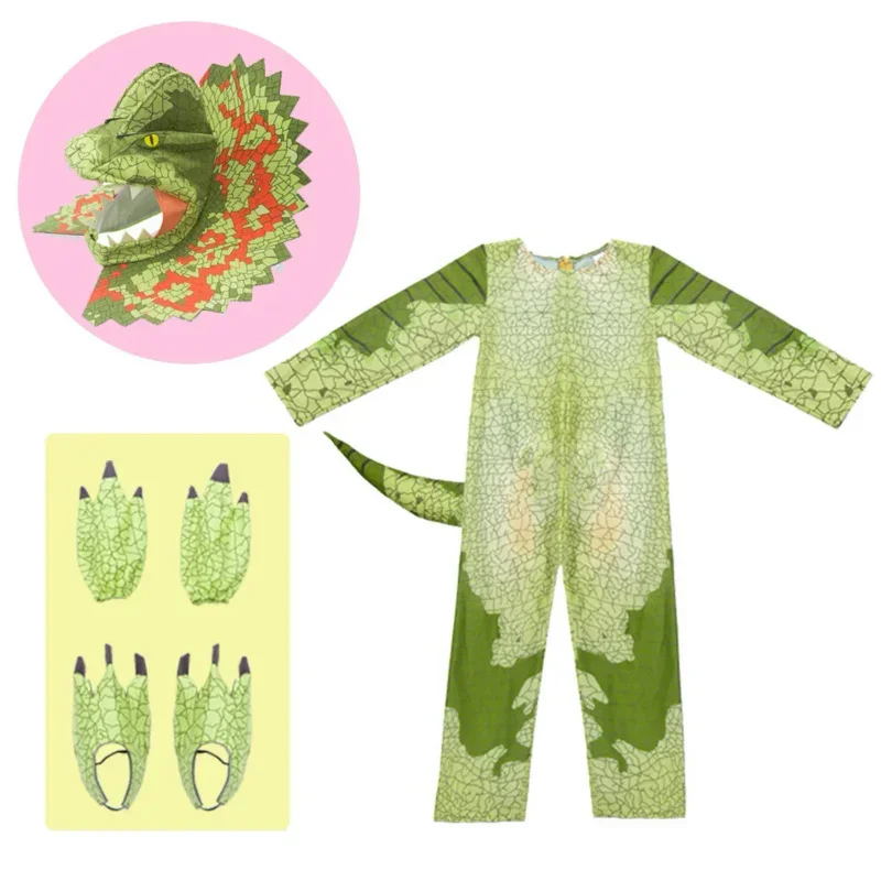 Halloween Costumes Girls Boys Triceratops Cosplay Set Children Jumpsuit Halloween Carnival Props Purim Party Dinosaur for Kid G2
