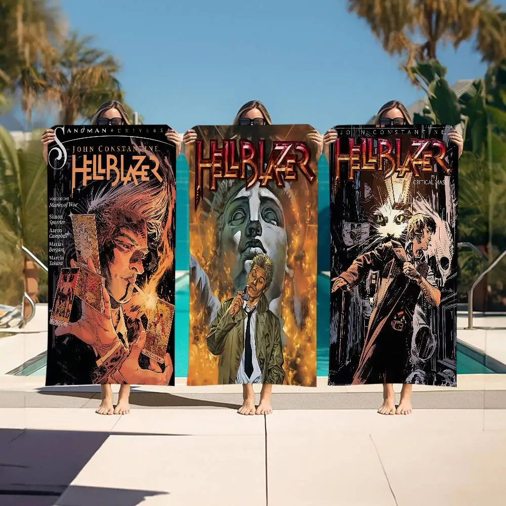 Haellblazer Constantine Bath Towel Microfiber Soft Water Absorbing Breathable For Girl Kids Decorative Cartoon Beach Towel