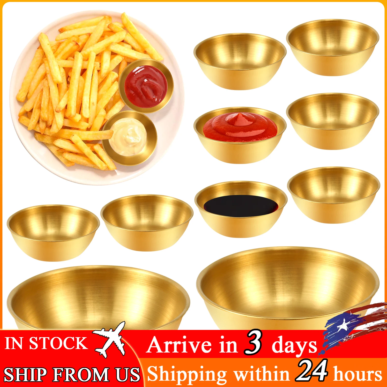 

Sauce Dishes Sauce Dipping Bowl Stackable Mini Sauce Dipping Cups Stainless Steel Portable Seasoning Cups Appetizer Plates