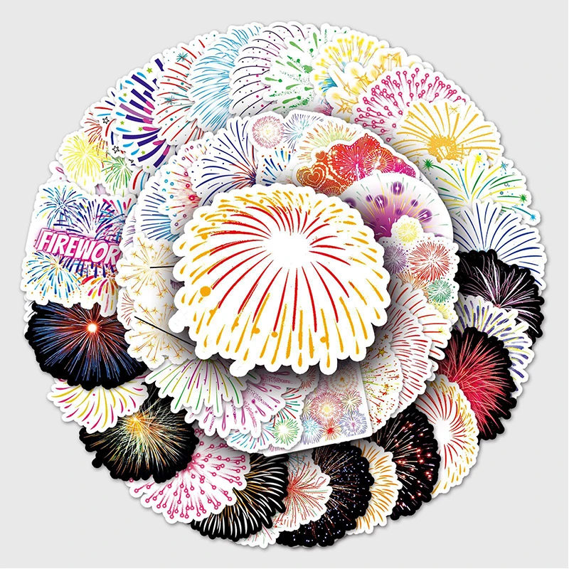 10/50Pcs Romantic Fireworks Decorative Stickers Pack Scrapbooking Material Label Diary Phone Journal Planner Sticker Decal