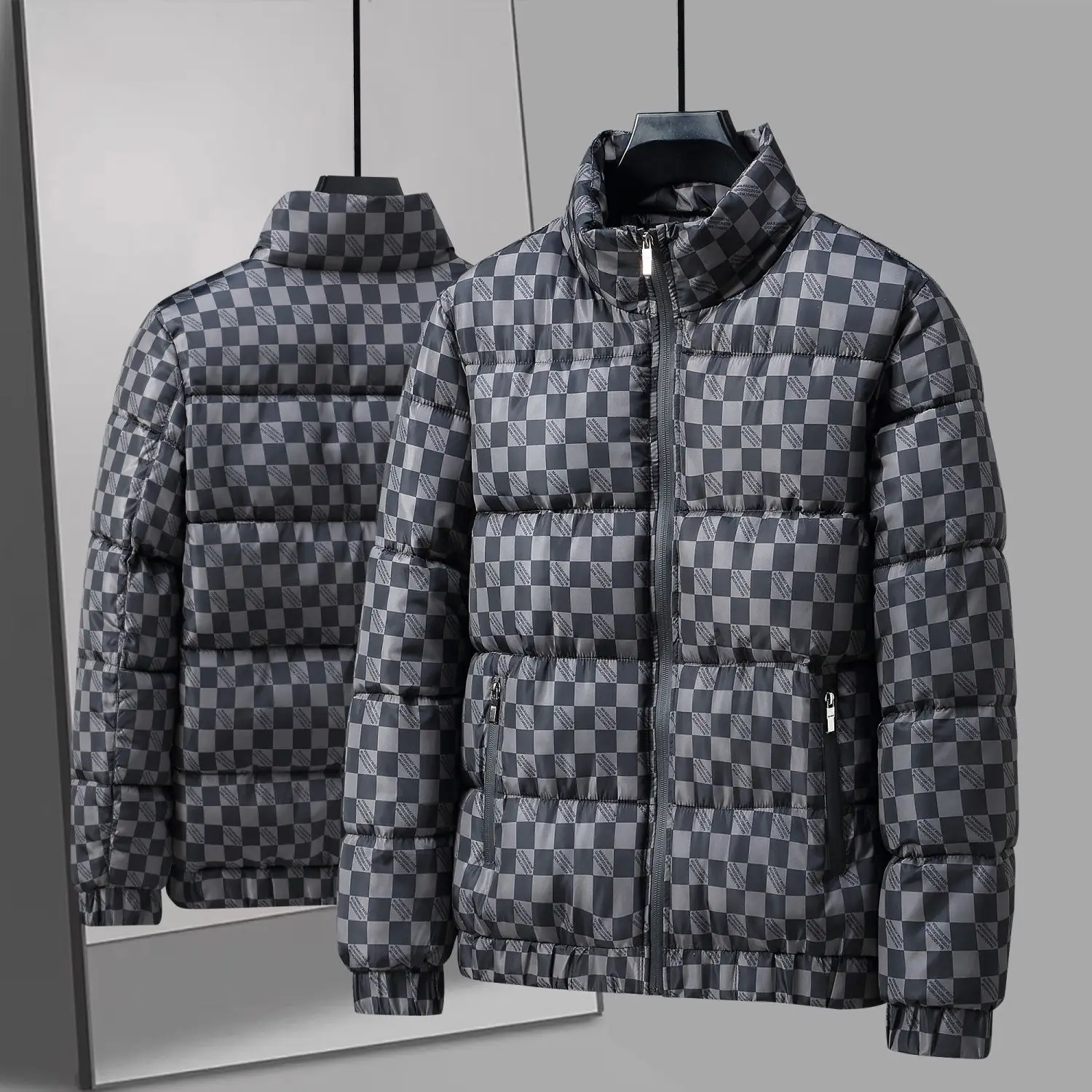 Autumn and winter men's cotton-padded clothes fashion printed cotton top windproof thickened warm cotton-padded jacket