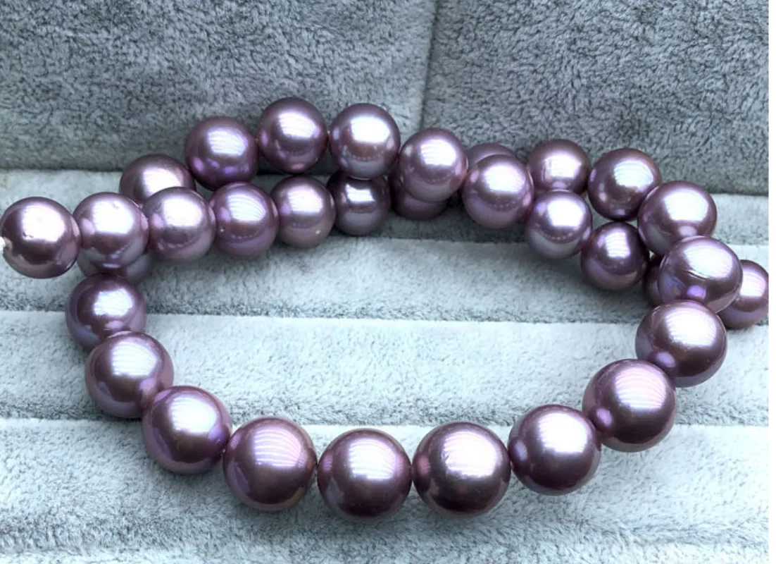 

Huge Natura 17"12-15mm Genuine Purple Lavender Round Pearl Pendant Necklace Women Jewelry Wedding Party Gift 925 Sterling Silver