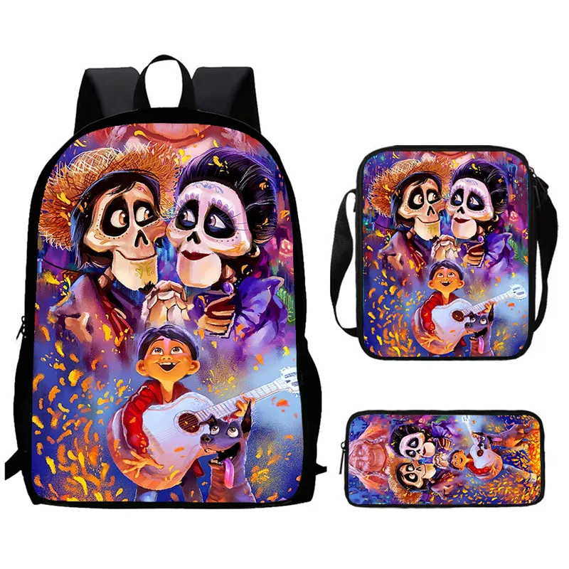 

3Pcs Set Disney Coco School Backpack with Shoulder Bags ,Pencil Bags ,Cartoon School Bags for Boys Girls ,Best Gift for Child