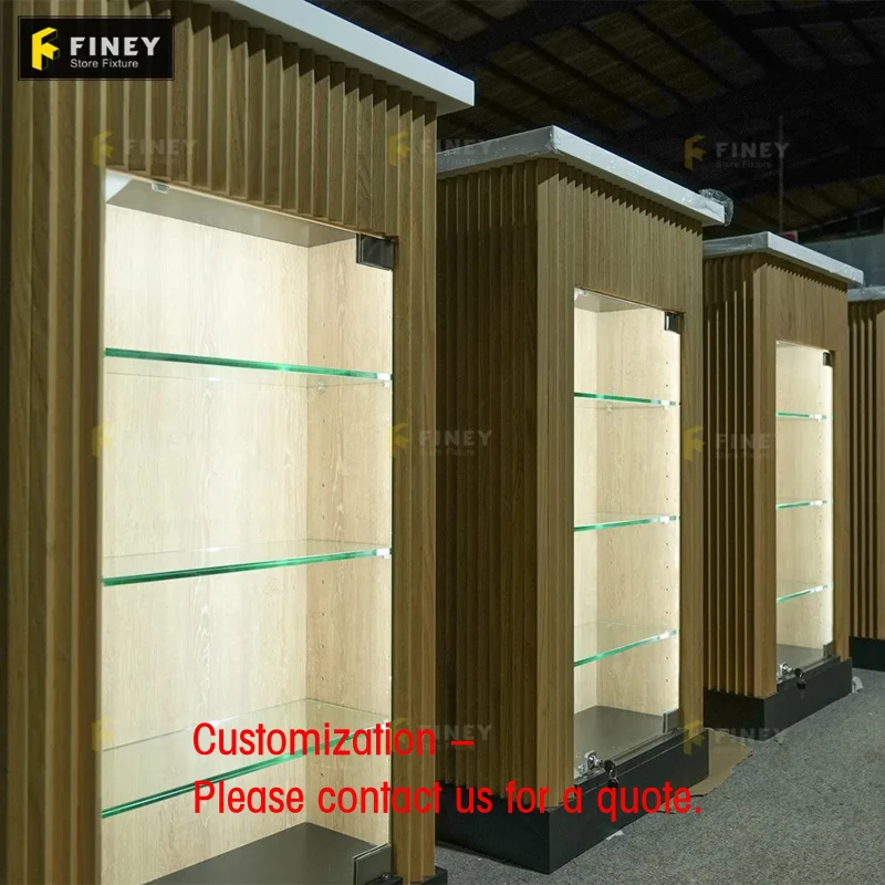 

custom.Custom Wooden Display Cases RC Led Cigar Cabinet Shelves Furniture Smoke Shop Glass Display Showc