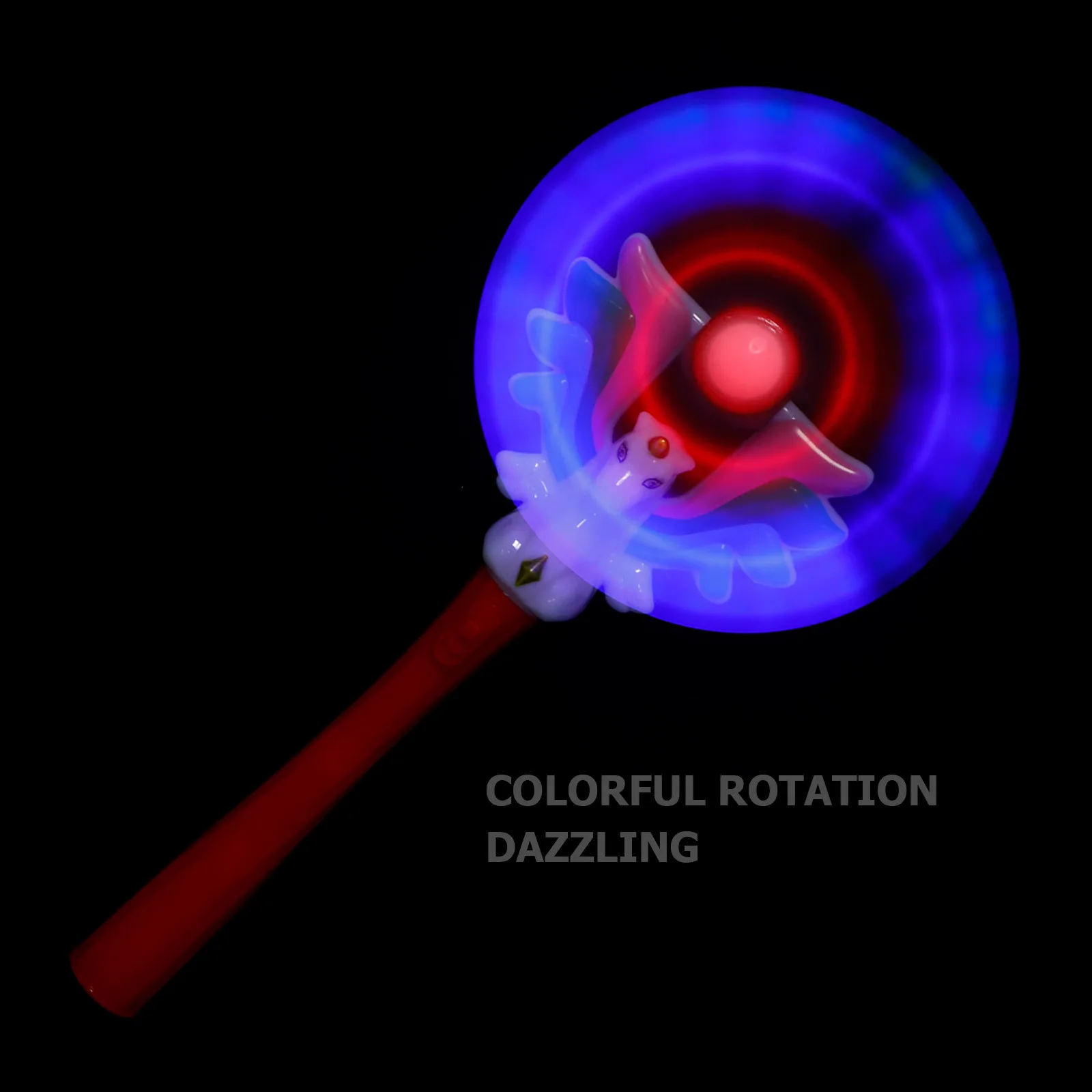 Świecąca różdżka z kolorowymi obrotowymi światłami, jednorożec, muzyka, dźwięk końskiego łapa, upominki na przyjęcia dla dzieci, migające diody LED