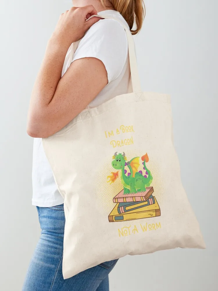 

Book dragon reader reader books Tote Bag university shopper bag Canvas stote bag tote canvas Women's handbag