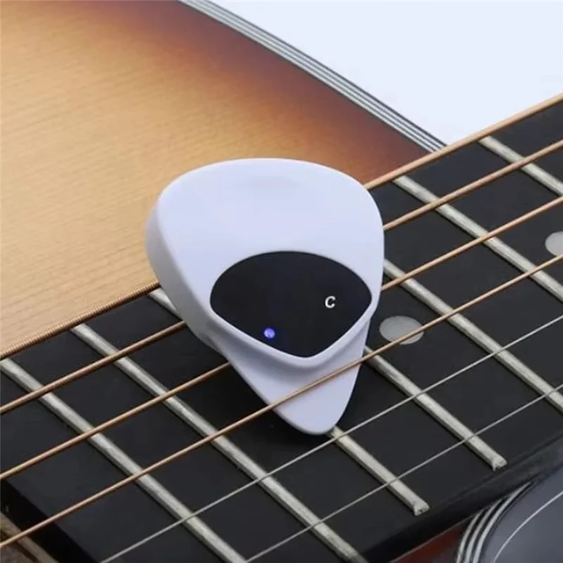 XFDZ-2 In 1 Guitar Tuner And Guitar Pick, Led Screen Digital Guitar Pick, Functional Folk Guitar Ukulele Tuner Guitars Gifts