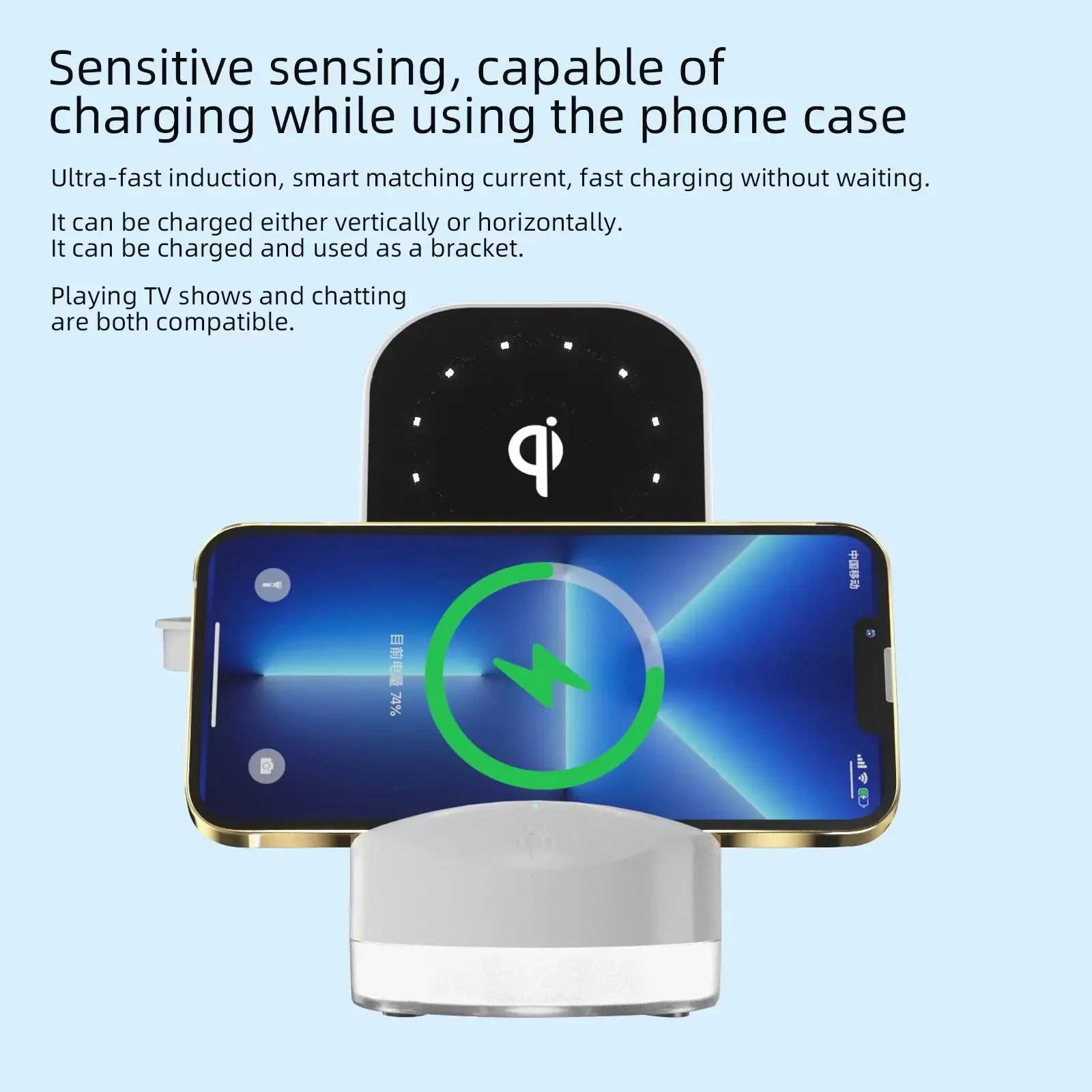 Трансграничная беспроводная быстрая зарядка K99 3-в-1 Qi, сертификация внешнего вида ТК Амазонка Трансграничная беспроводная быстрая зарядка K99 3-в-1 Qi, сертификация внешнего вида ТК Амазонка