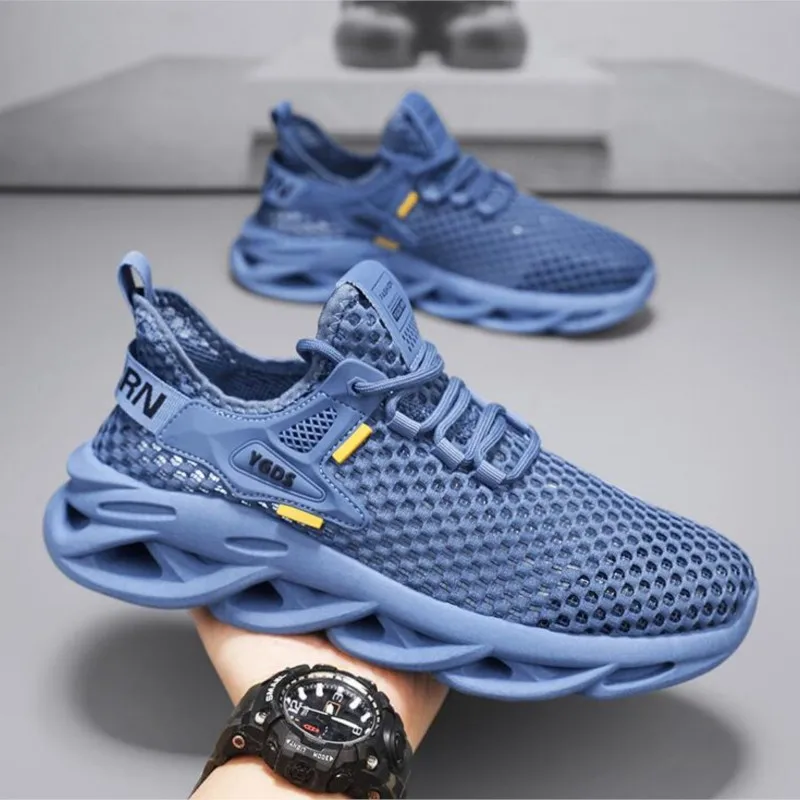 

Размер 39-44, черные мужские кроссовки, летние сетчатые кроссовки с дышащей ткацкой подкладкой, удобные кроссовки для мужской рабочей одежды