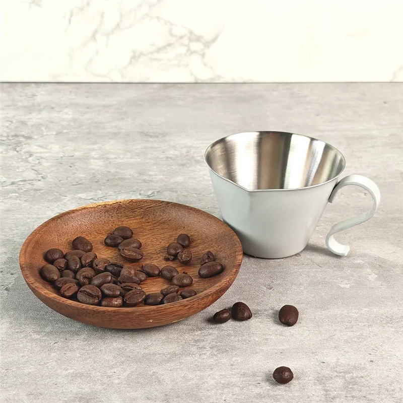 ABLN-Latte Art Zylinder mit spitzem Mund, Milchbecher aus Edelstahl 304, ausgefallener Kaffee-Milchaufschäumtopf, Kaffee-Extraktionsbecher