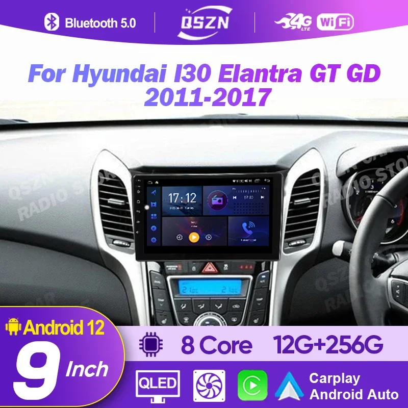 

For Hyundai I30 Elantra GT GD 2011 - 2017 Multimedia Video Player GPS 4G Carplay Auto Navigation Stereo Android 13 2K Car Radio