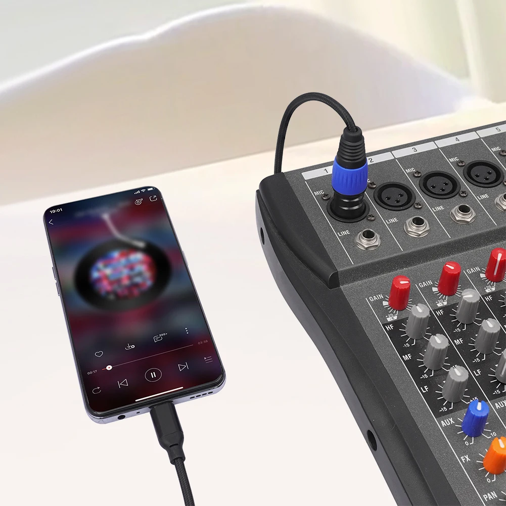 USB Type C To XLR Male Output Cable Plug and Play Type C To XLR Male Aux Audio Cable for Amplifier Speaker Mixer Console