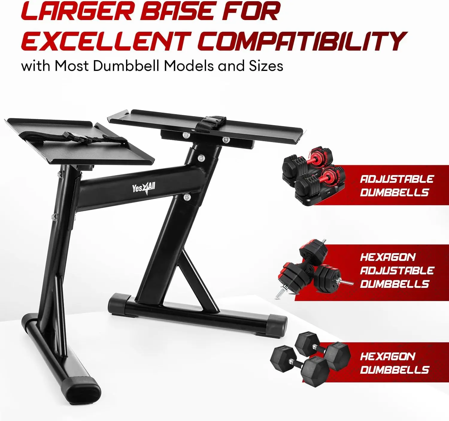 Dumbbell Rack Stand Storage Strap Capacity Spotter Safety Weight