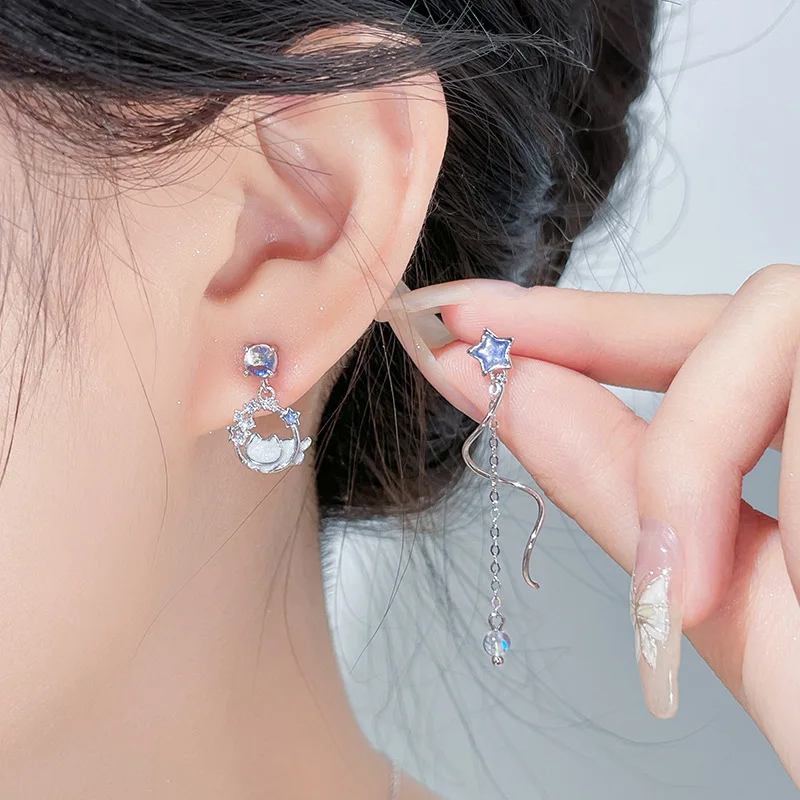 Thaya Elegante Luxe Vrouwen Oorbellen S925 Zilveren Dames Sieraden Crystal Dangle Earring voor Vrouwen Verjaardagsfeestje Vrouwelijke Sieraden