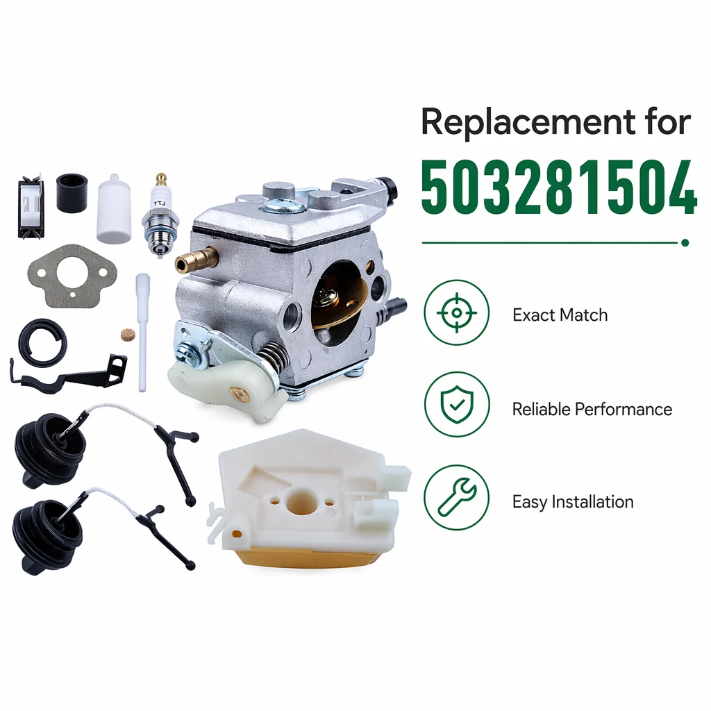 Carb Kit Air Filter Spark Plug Fuel Line Cap Choke Rod For Husqvarna 50 51 55 Rancher Chainsaw OEM WT-170-1/WT-170/503281504