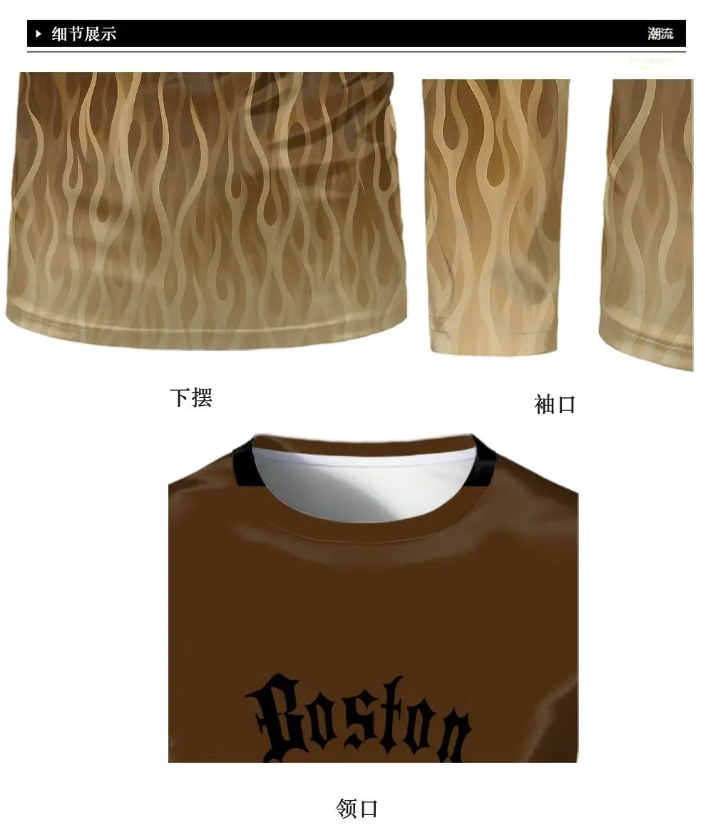 الهيب هوب الشرير القوطية نمط الرجال طويلة الأكمام تي شيرت عصري لهب طباعة الجرافيك القمم للجنسين الخريف الشارع الشهير Y2K الملابس