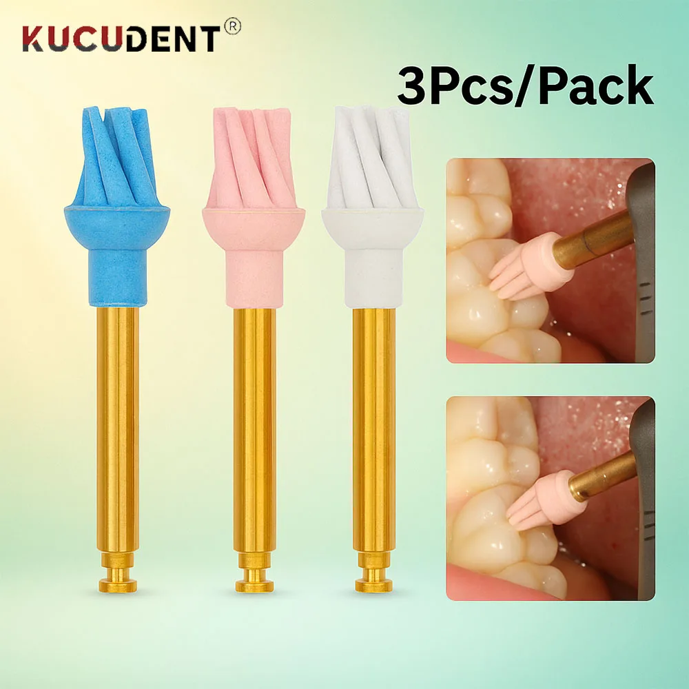 

3Pcs Dental Rubber Spiral Flex Brush Coarse/Medium/Fine Diamond Composite Resin Polishing Kit RA Eagle Polisher Dentist Tool