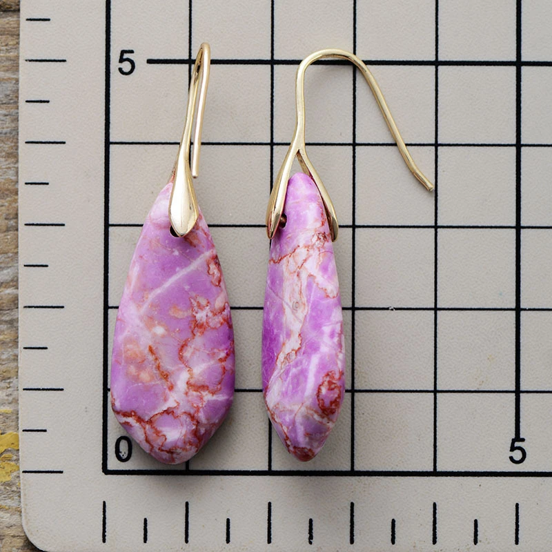 European and American Bohemian Natural Stone Droplet Pendant Earrings Women Fashion Accessories Jewelry Personalized Earrings