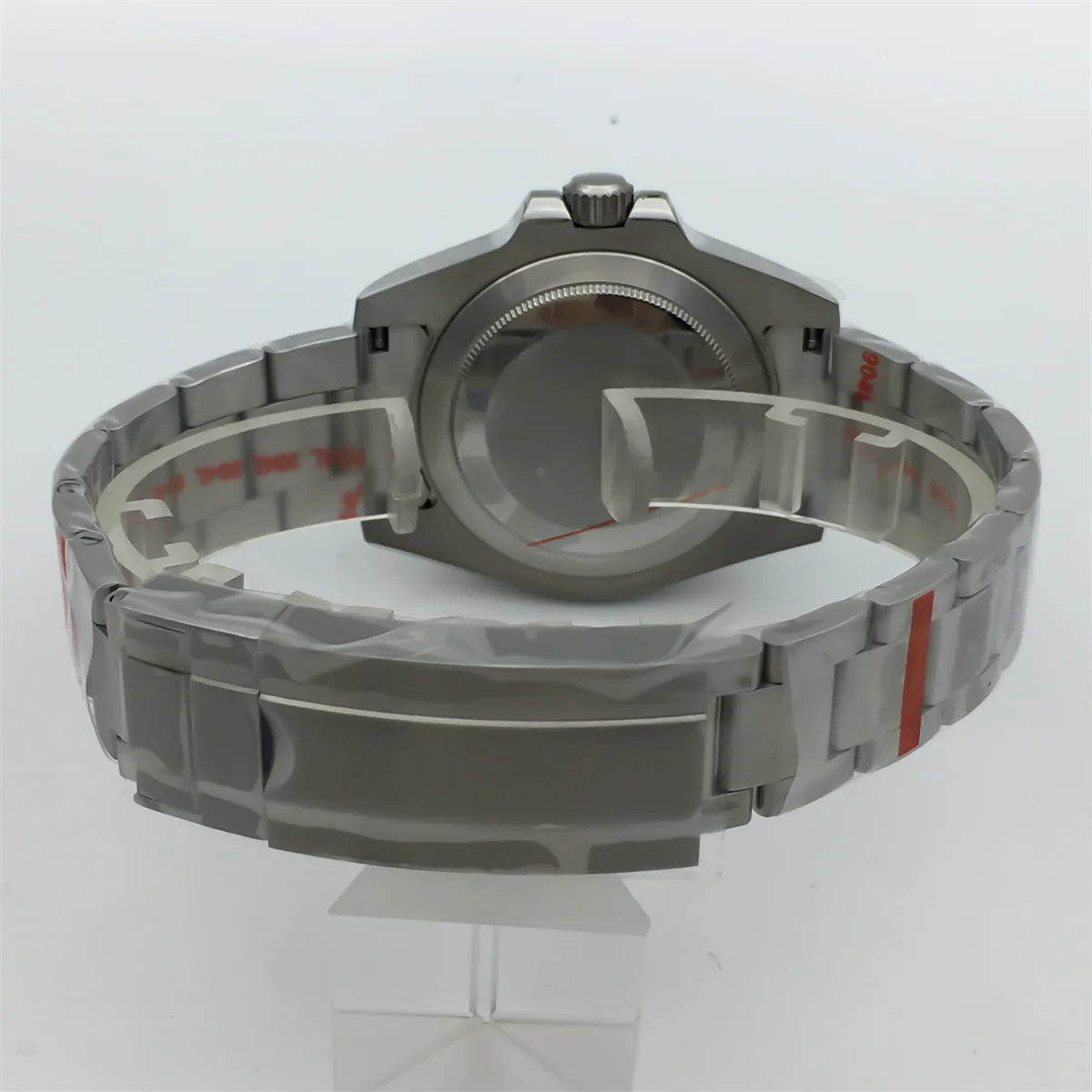 Мужские часы BLIGER 40 мм Rhonda 515-24H GMT, 24 часа, серебряный фиксированный безель, сапфировое стекло, зеленый светящийся браслет из нержавеющей стали