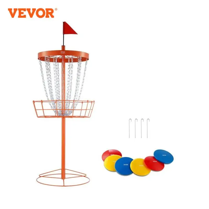 VEVOR Cestino da Golf a Disco 24 Catene, Bersaglio da Golf a Disco in Acciaio Portatile, Cestino da Golf a Dischi 6 Pezzi, Attrezzatura per Allenamento per Attività Esterna