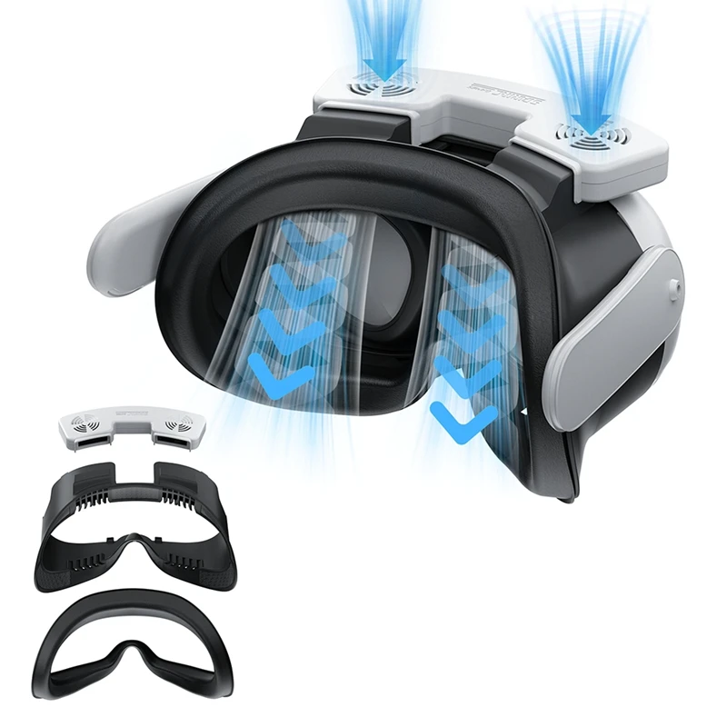 

Маска охлаждающая с вентилятором для Meta Quest 3, регулируемая скорость ветра, прочная и легкая в установке, аксессуары для очков виртуальной реальности