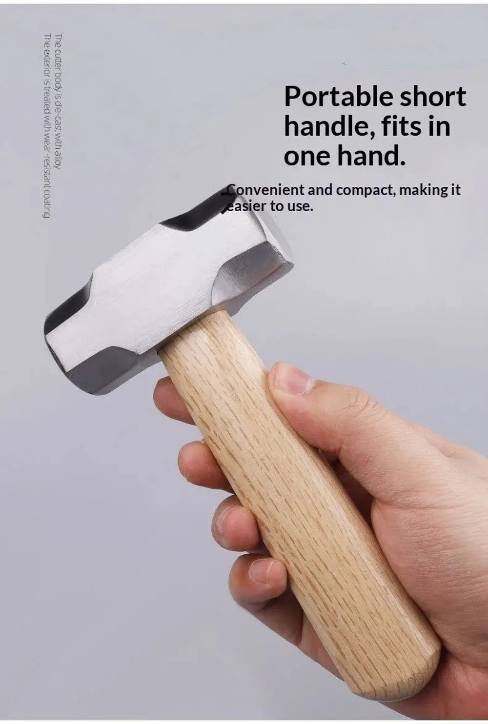 High Carbon Steel Mini Hammer Durable Mini Wooden Handle Hammer Portable Multi-purpose Octagonal Hammer Small Repairs