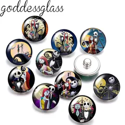 Disney The Nightmare Before Christmas Jack Skellington 10pcs 12mm/18mm snap buttons for 12mm/18mm snap bracelets DIY jewelry