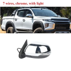 1 Piece 7 Wires chrome Side Mirror for L200 KL KK 7632D645 Rear view Glass for Pajero Sport GDDT GDDT Lights Mirror