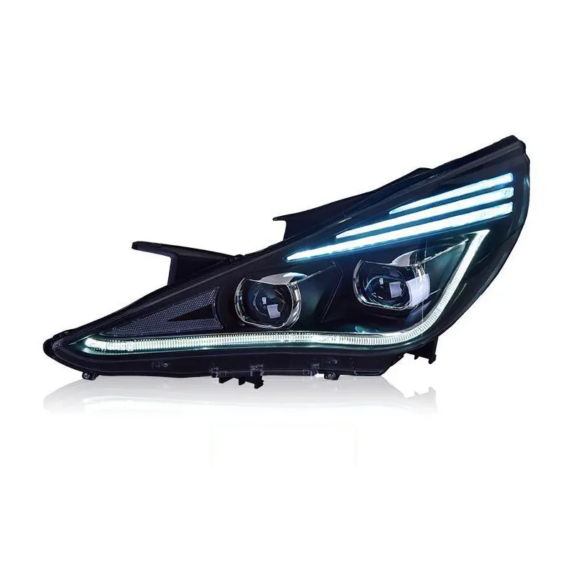 Car headligts for Hyundai Sonata 8 LED Headlight 2011-2015 Headlights Sonata DRL Turn Signal High Beam Angel Eye Projector Lens