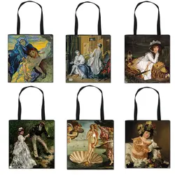 Sacchetto della spesa delle donne della pittura a olio famoso regalo casuale delle borse di totalizzatore di modo Versatile delle signore portatili casuali