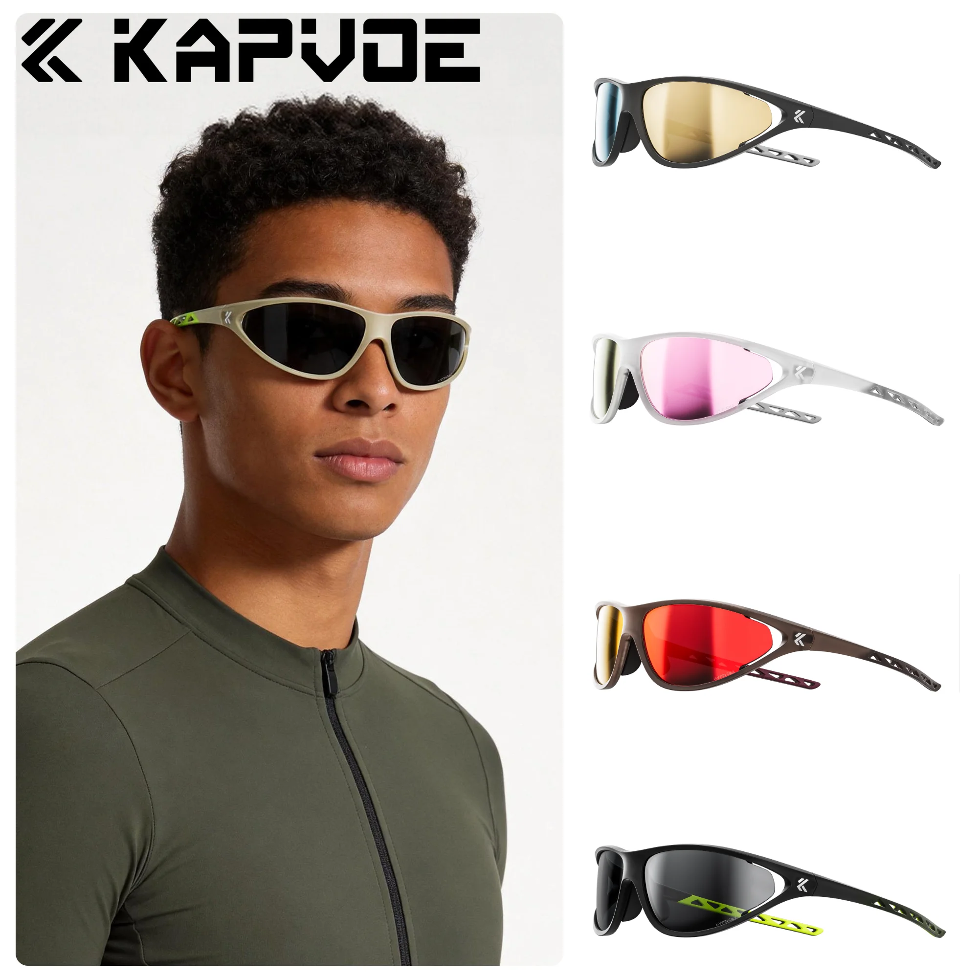 

Kapvoe Highstreet Sunglasses Fashion Sunglasses for Men Photochromic Cycling Glasses MTB Bike Goggles Hiking Eyewear Sports