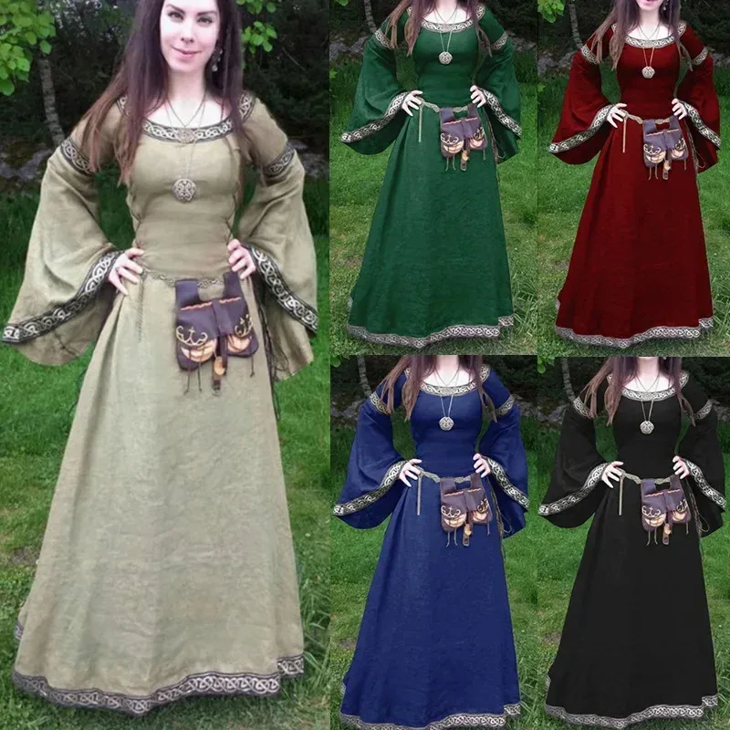 

Medieval Gothic Cosplay Costumes for Women Halloween Carnival Fancy Dress Up Party Performance Renaissance Disfraz Hombre