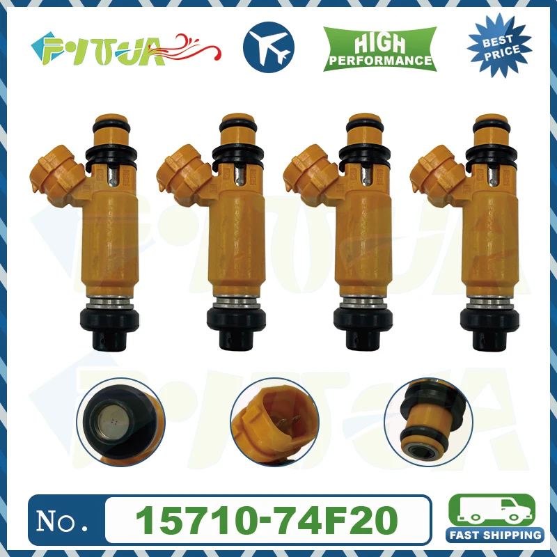 

4pcs Fuel injector 195500-3480 15710-74F20 For SUZUKI Aito 2002 LA-HA23A 0.6L K6A 1955003480