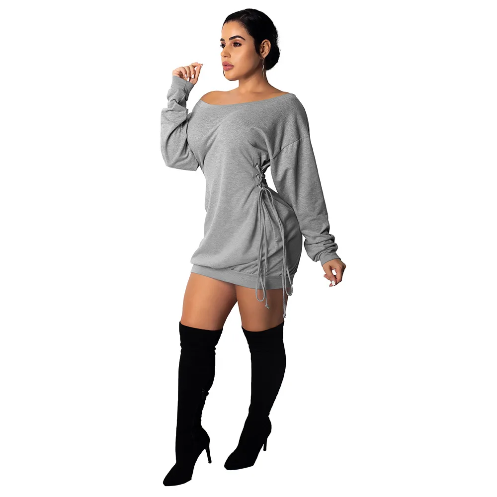 VOLALO Women Cloak Sleeve Dress Party Dress Runched Long Sleeve  Slim Fit Club Bodycon Mini Dress