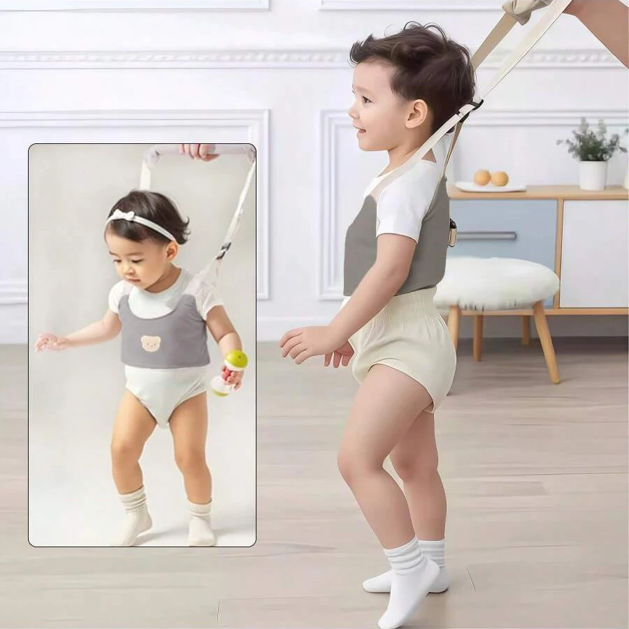 1 Stück Baby-Lauflernhilfe mit Cartoon-Motiv, geeignet für Babys im Alter von 6-36 Monaten - Handgehaltener Baby-Lauflerngurt - Verstellbare Kleinkind-Lauflernhilfe - Sicherheitsgurt zum Lernen des Stehens und Gehen, d – Detail 3