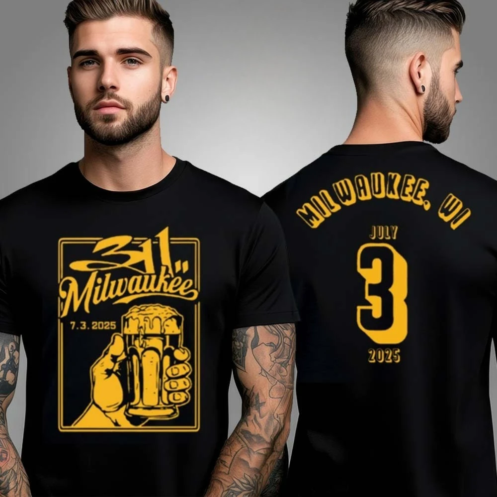 

311 Show At BMO Pavilion в Milwaukee WI в июле 03 2025 Двусторонняя летняя футболка унисекс