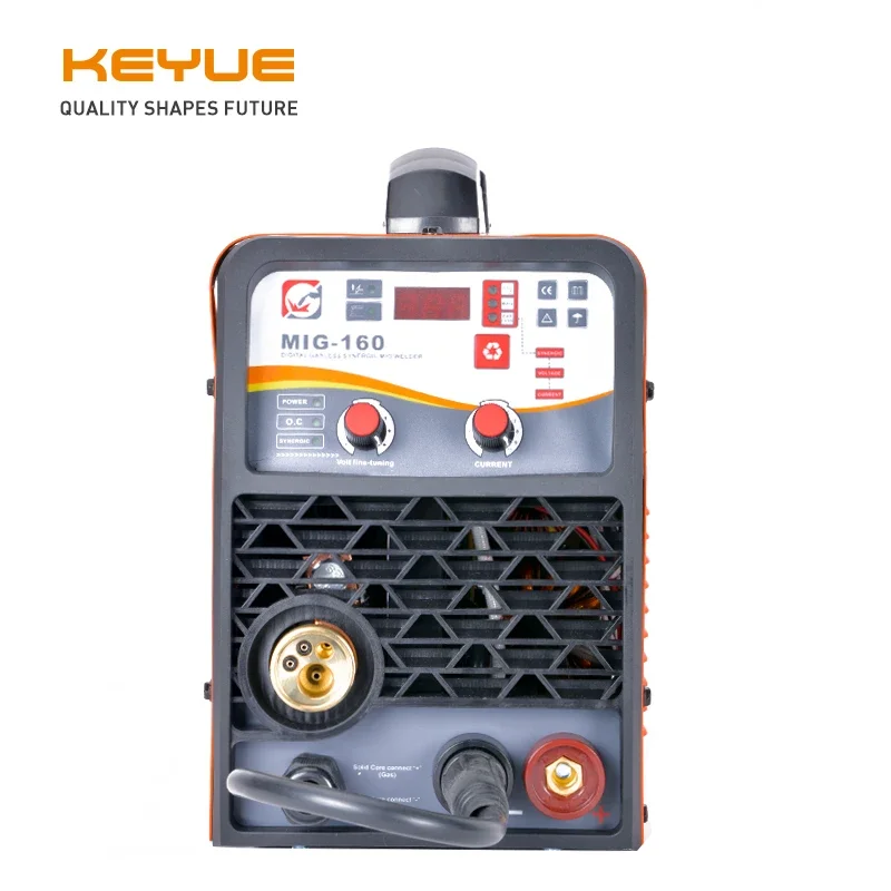 DC inverter portable electric CO2 gas and gasless (no gas) 160A mig arc welding machine MIG-160 with synergic operation