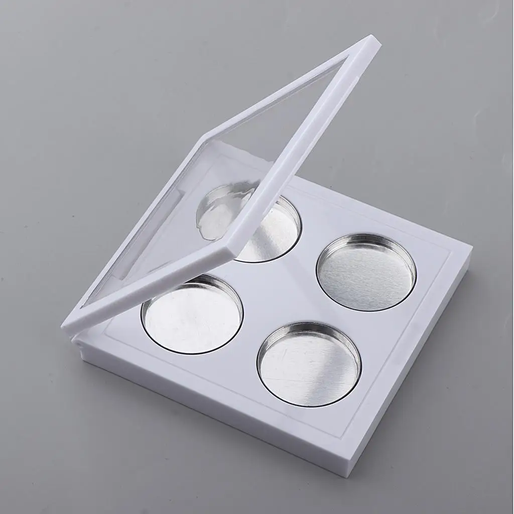 White ABS Empty Eyeshadow Blush Powder Palette Case Make Up Container Box,