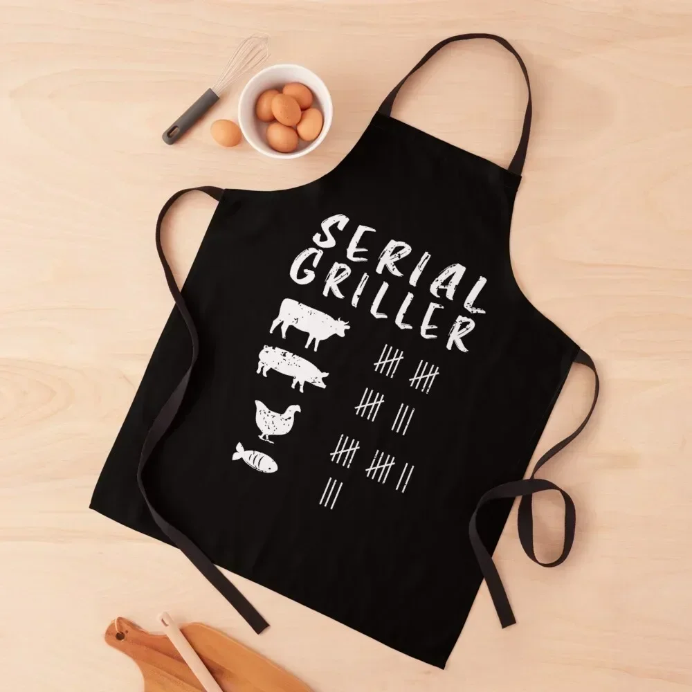 

Serial Griller Funny Grilling Grill BBQ Master Apron waiter Cute Kitchen Accessories men Apron