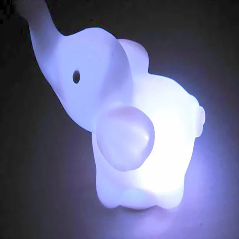 

4pcs Elephant Light Elephant Night Light Color Changing LED Operated Desk Lamp Cute Animal Bedroom Home Decor