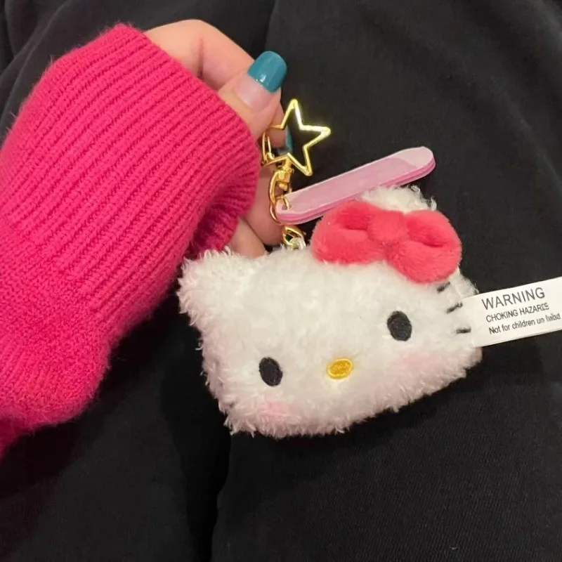 

Hello Kitty New Product Star Buckle Bag Pendant Cute Cat Head Bag Keychain Plush Doll Women Accessories Festival Gift Wholesale