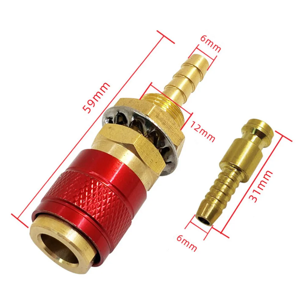 1/3개 가스 및 물 퀵 커넥터 튜브 내경 8mm 호스 포함 TIG 용접용 퀵 커넥트 퀵 호스 커넥터