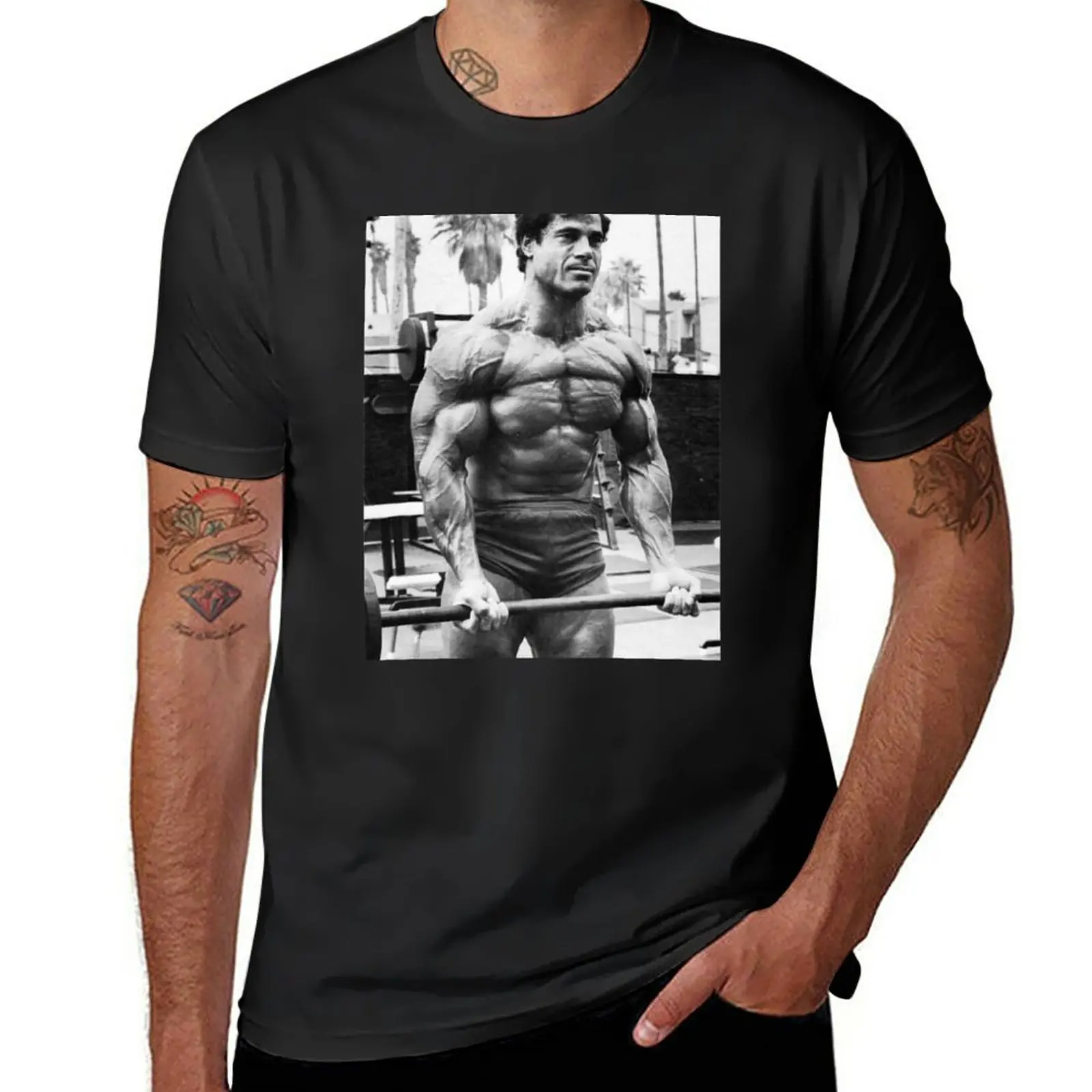 New Franco Columbu Bicep Curl T-Shirt Short t-shirt Short sleeve tee funny t shirts for men