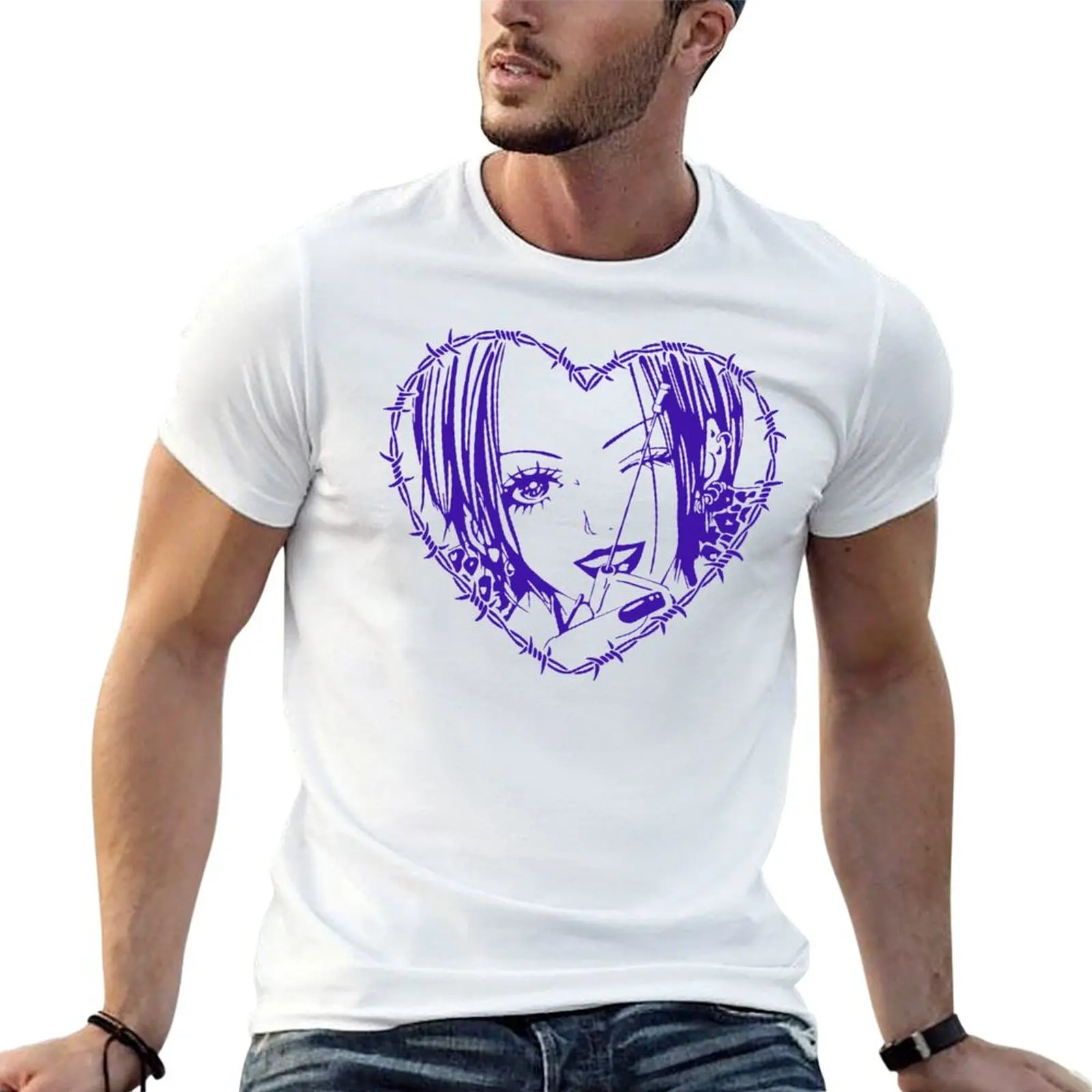 Tangled Passion: Nana Osaki's Barbed Wire Heart T-Shirt football t shirt shirts graphic tees mens clothing