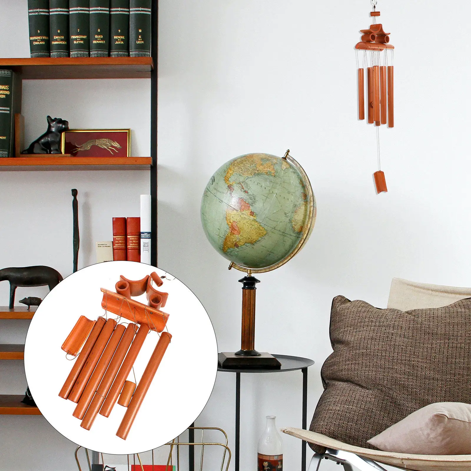 1Pcs Premium Bamboo Wind Bell Gentle Melodic Tone Calming Atmosphere Indoor Outdoor Hanging Decor for Living Room Bedroom Bamboo
