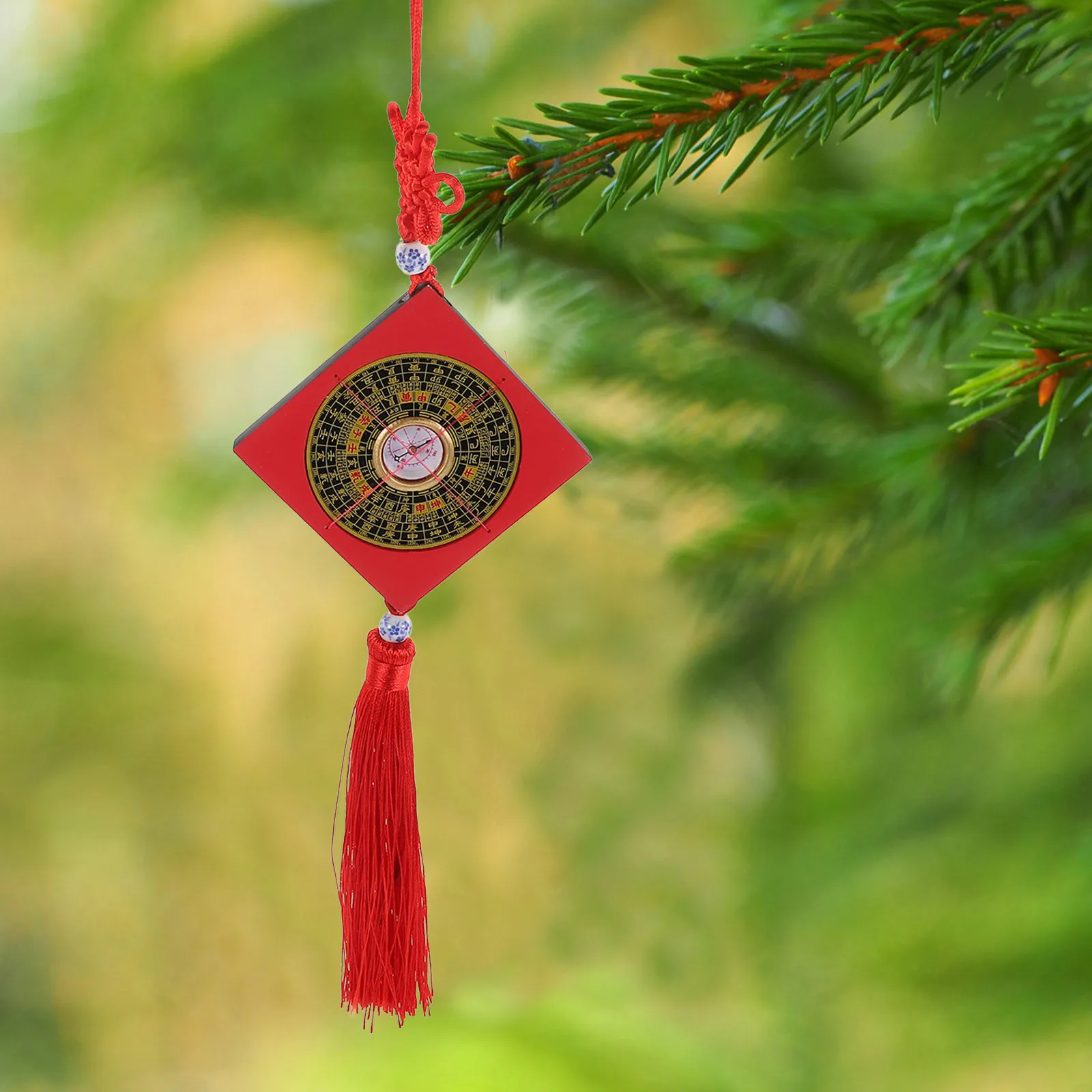 

Feng Shui Luo Pan Pendant Chinese Compass Decorative Vintage Divination Compass for Home Car Office Space Optimization
