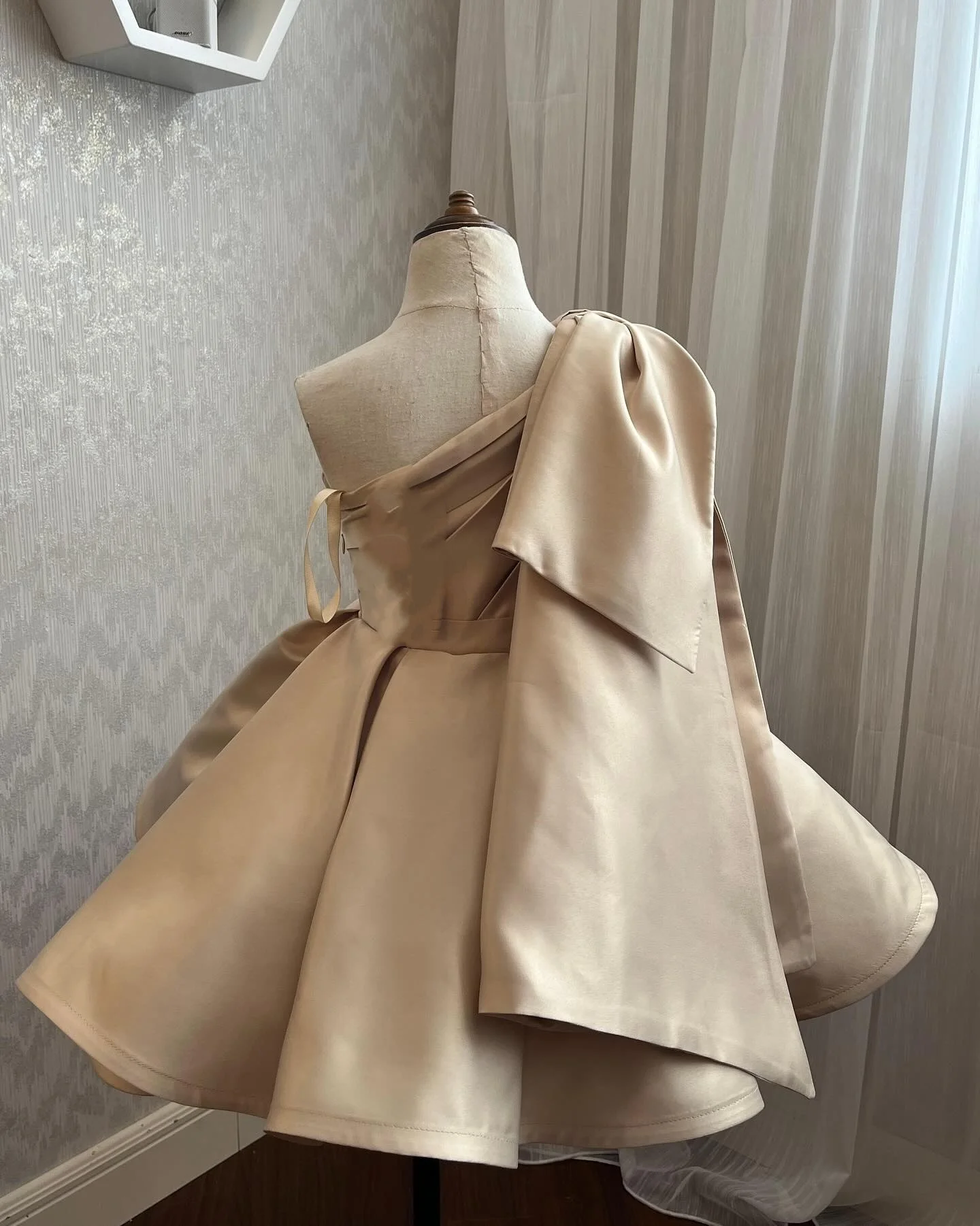 Vestido champanhe flor menina para casamento, laço grande, personalizado, crianças, festa de aniversário, vestido de primeira comunhão